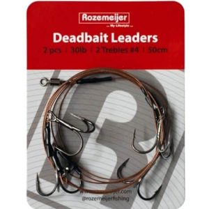 Rozemeijer Deadbait Leaders 2x Treble 50cm 30lb (2 Stuks)