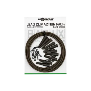 Korda Basix Lead Clip Action Pack Camo Green