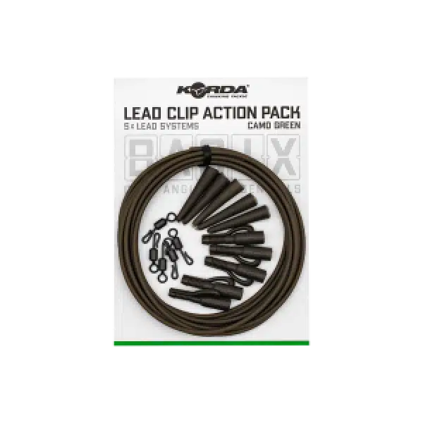 Korda Basix Lead Clip Action Pack Camo Green - Afbeelding 2
