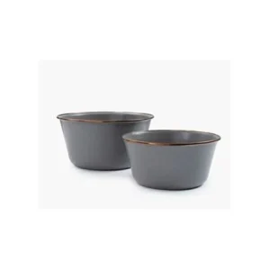Barebones emaille grote schalen. Set van 2 stuks.